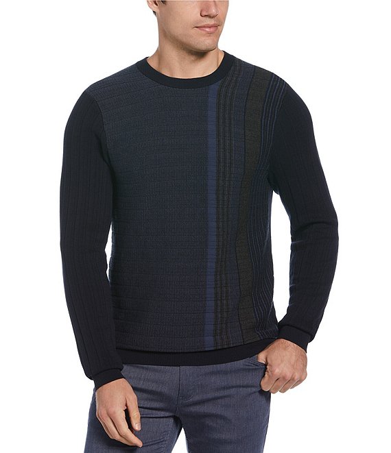 Perry Ellis Big & Tall Placed Vertical Stripe Sweater | Dillard's