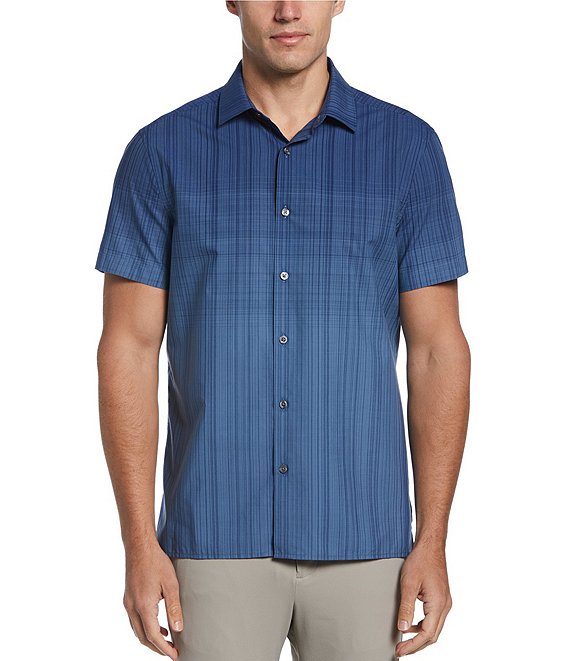 Perry Ellis Faux Ombre Stripe Short Sleeve Woven Shirt | Dillard's