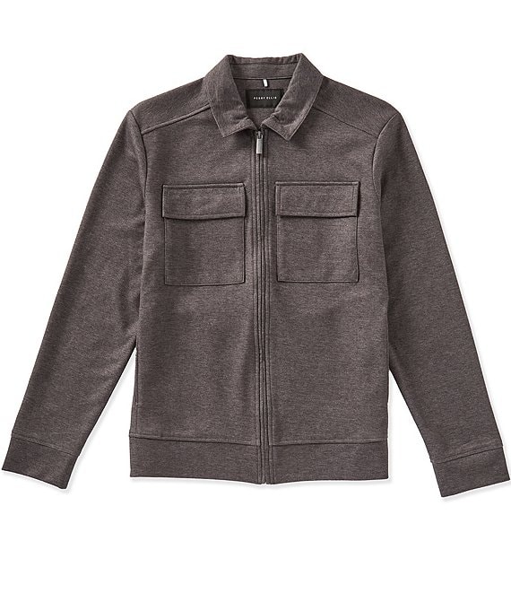 Perry Ellis Knit Stretch Long Sleeve Shirt Jacket