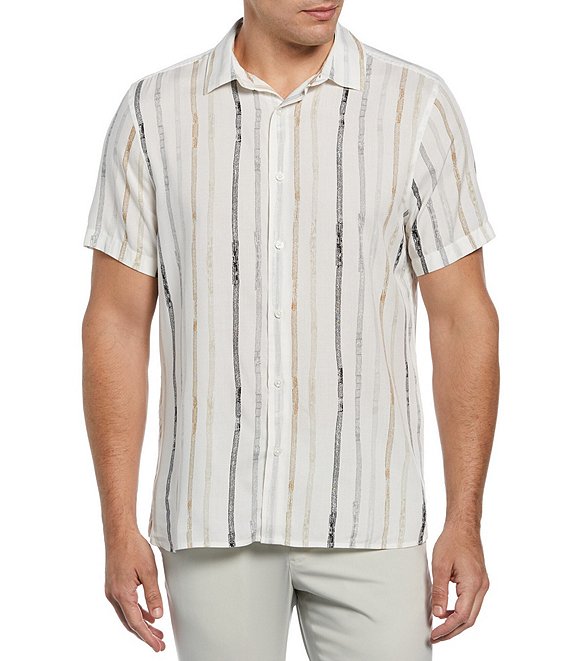 Perry Ellis Multi-Stripe Short-Sleeve Woven Shirt | Dillard's