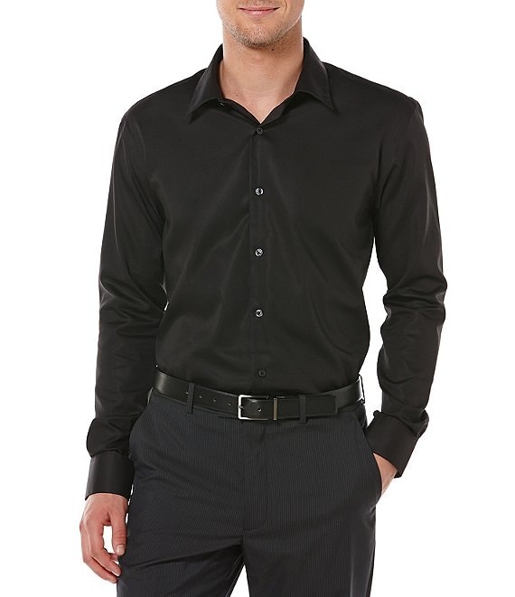 Perry Ellis Non-Iron Solid Long-Sleeve Twill Shirt | Dillard's