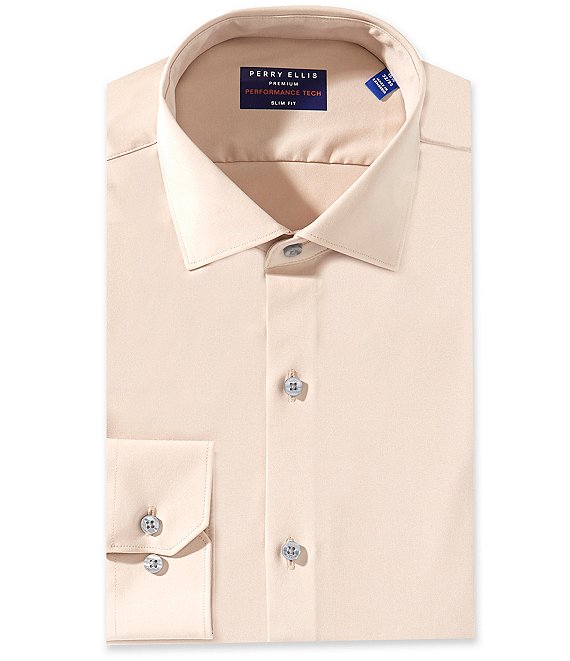 Perry Ellis Performance Stretch Spread Collar Solid Dress Shirt