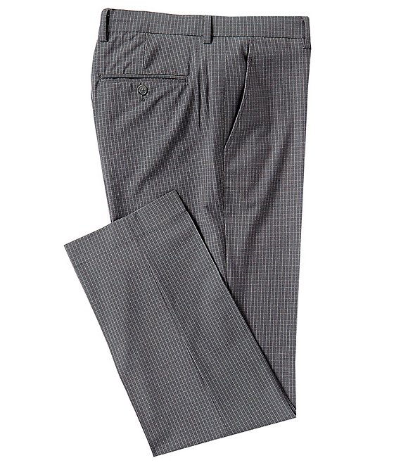Perry Ellis Premium Tailored Flat Front Checked Dress Pants | Dillard's