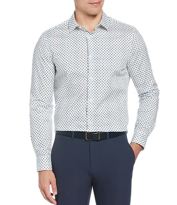 Perry Ellis Shadow Dot Stretch Long Sleeve Woven Shirt | Dillard's