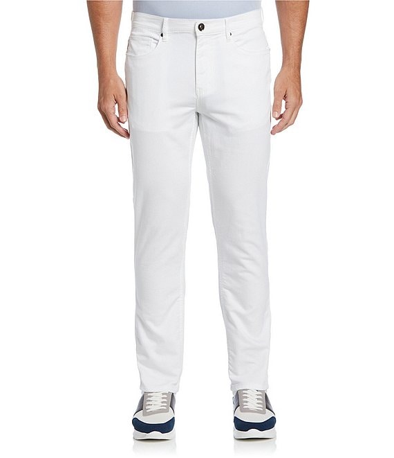 Color:Bright White - Image 1 - Slim Fit Anywhere 5-Pocket Stretch Pants