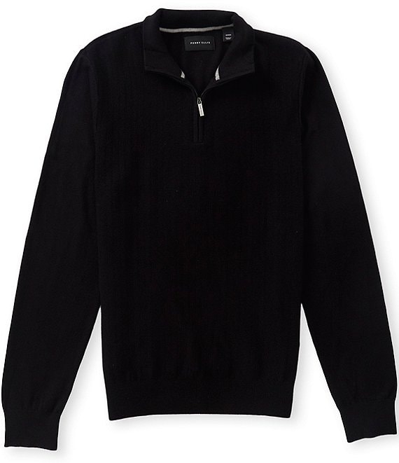 Perry Ellis Textured Quarter-Zip Pullover