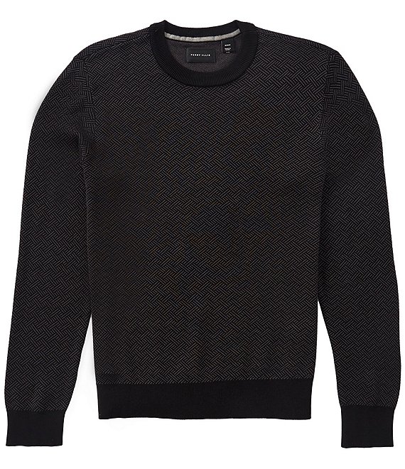 Perry Ellis Tonal Geometric Print Sweater