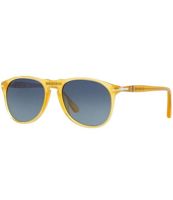 Color:Yellow - Image 1 - Men's PO9649S 52mm Aviator Polarized Sunglasses