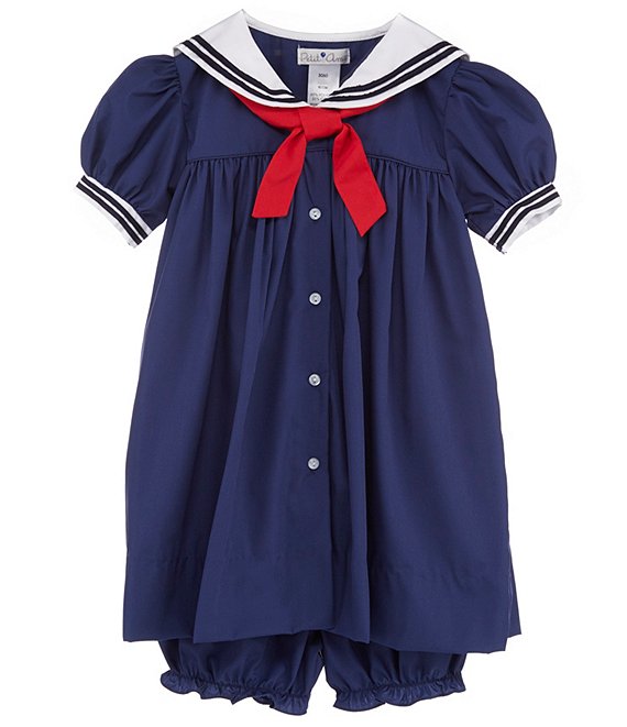 Color:Navy - Image 1 - Baby Girls 3-24 Months Nautical Sailor Dress
