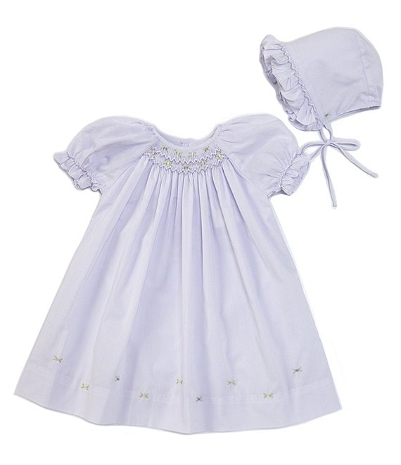 Color:Lavender - Image 1 - Baby Girls Preemie-Newborn Smocked Dress
