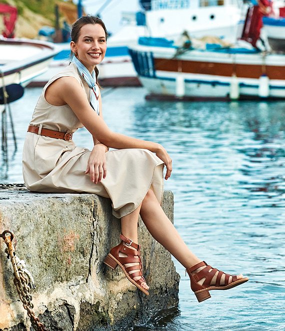 Pikolinos Blanes Leather Block Heel Gladiator Sandals | Dillard's