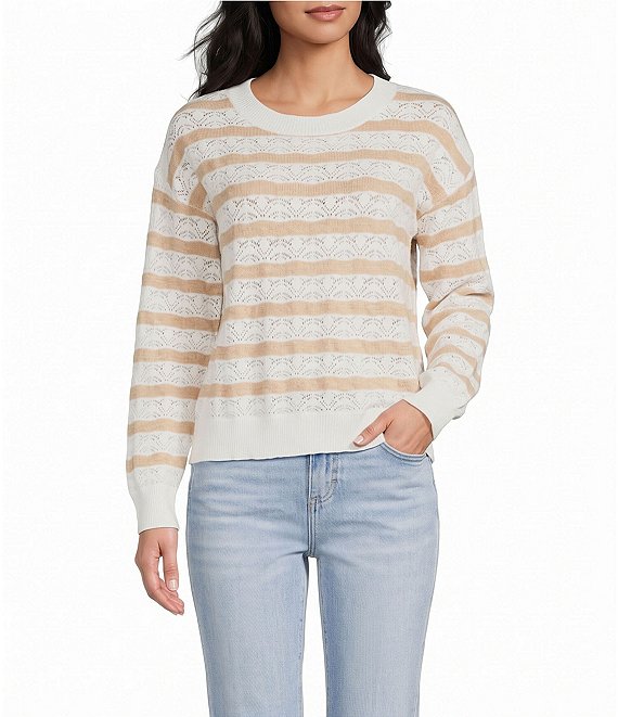 Pink Robin Striped Long Sleeve Sweater
