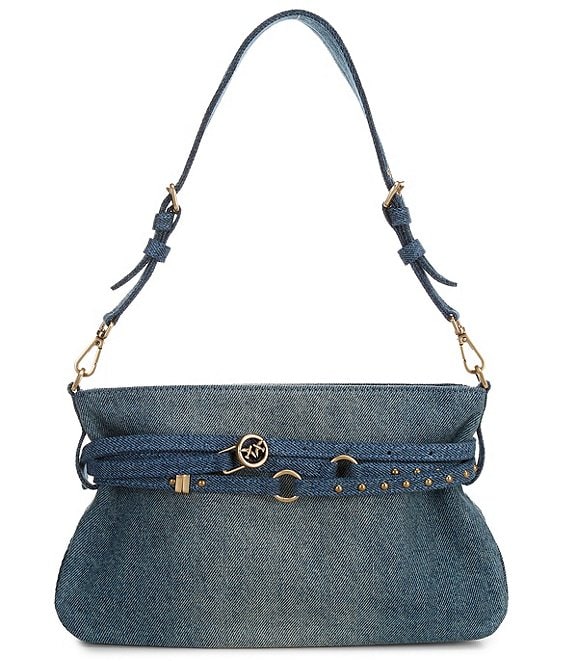 PINKO Denim Mini Belt Shoulder Bag