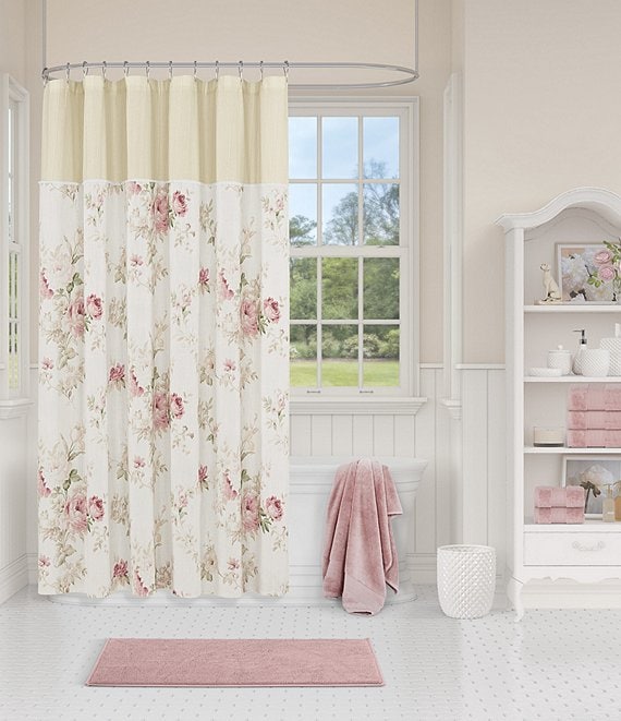 Piper & Wright Amalia Rose Floral Printed Shower Curtain