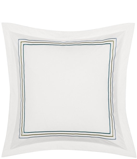 Piper & Wright Meadow Embroidered Bordered Flange Trim Euro Sham
