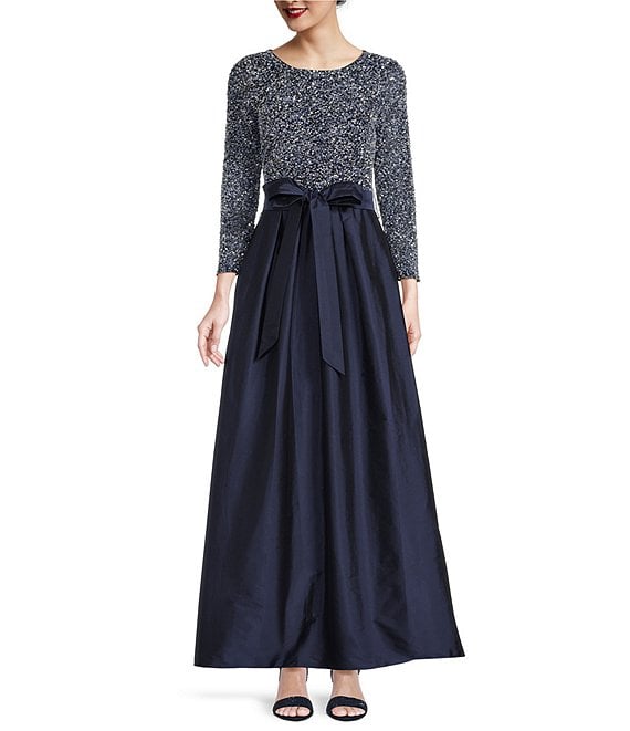 pisarro nights navy beaded dress