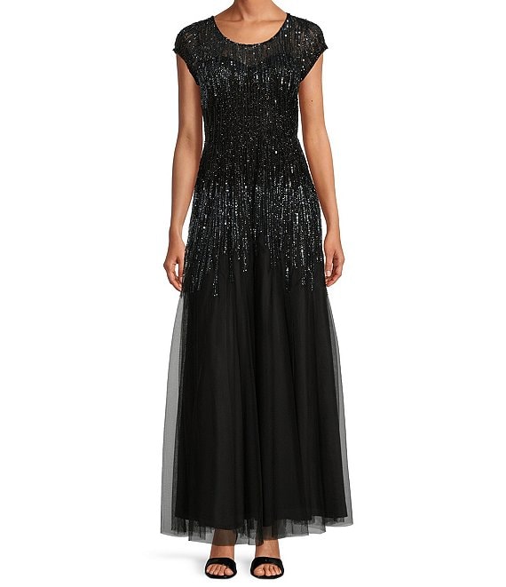 Pisarro nights embellished mesh gown petite best sale