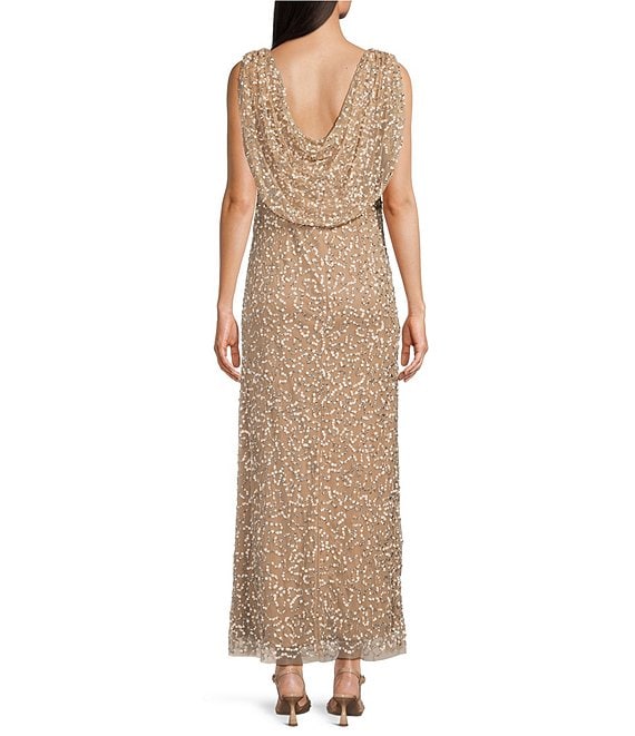 pisarro nights cocktail dress Pisarro Nights Petite Size Sleeveless Allover Beaded Mother of the Bride Dress, Womens, 14P, Champagne