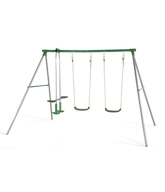 Color:Green - Image 1 - Plum® Jupiter Double Swing Set