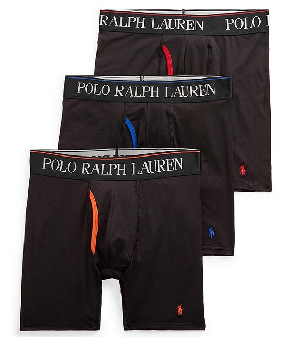 Polo Ralph Lauren 4D Flex Cooling Microfiber 6 Long Leg Boxer Brief 3-Pack
