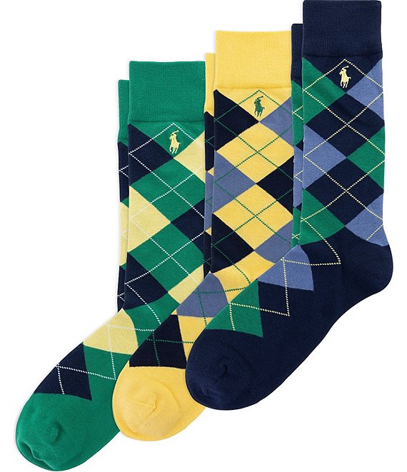 Polo Ralph Lauren Assorted Argyle Dress Socks 3-Pack