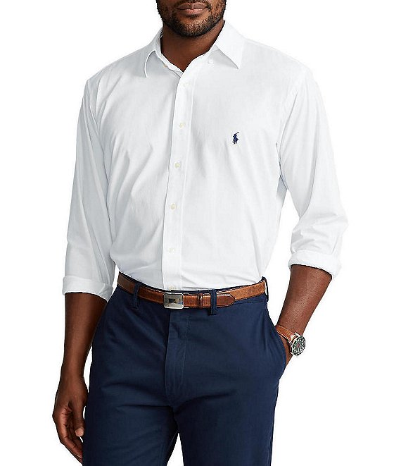 Polo Ralph Lauren Big & Tall Twill Performance Stretch Long-Sleeve Woven  Shirt | Dillard's