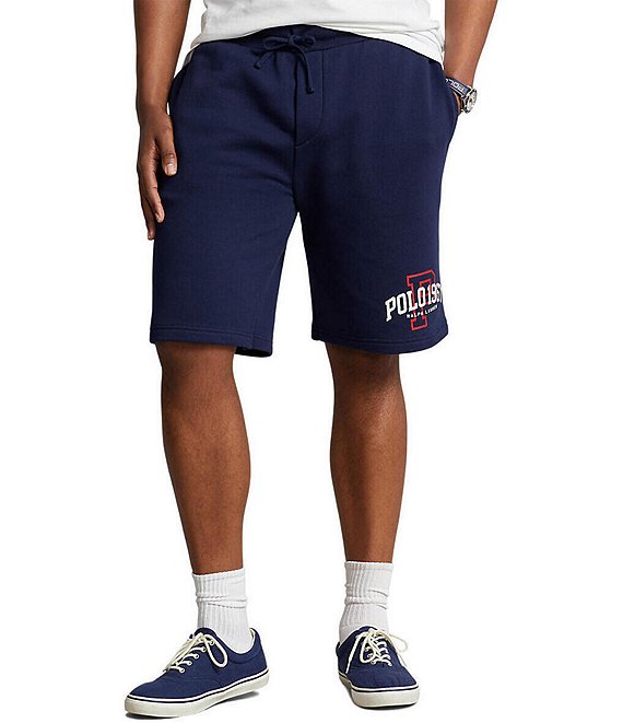 Color:Cruise Navy - Image 1 - Big & Tall 9.25#double; Inseam and 11.25#double; Inseam Logo Fleece Shorts