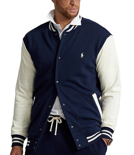Cotton Blend Baseball Jacket in Blue - Polo Ralph Lauren Kids