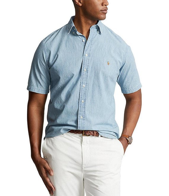 Polo Ralph Lauren Big & Tall Chambray Short Sleeve Woven Shirt | Dillard's