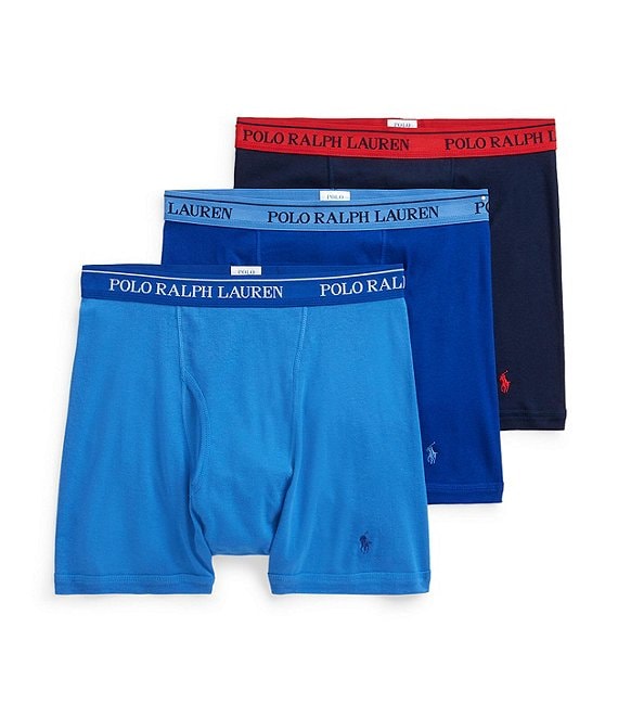 Polo Ralph Lauren Boxer Briefs Mens Underwear 4 Pack White Orange Blue S M  L XL