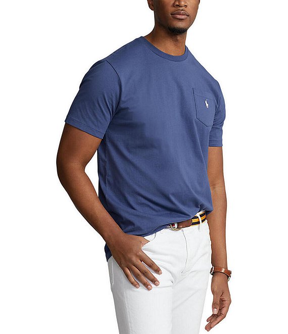 Color:Old Royal - Image 1 - Big & Tall Classic-Fit Jersey Pocket Crewneck Tee