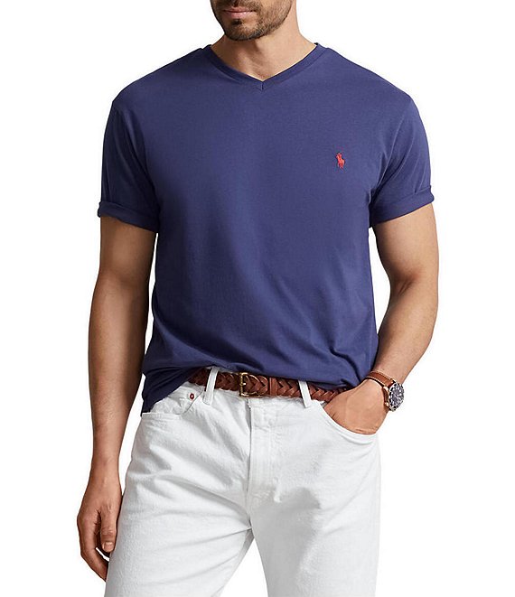 Polo Ralph Lauren Big & Tall Classic-Fit Short-Sleeve Cotton Jersey V ...