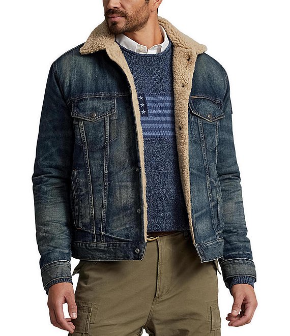 Trucker Denim Jean Faux Fur Collar Jacket Overcoat Fleece Lined Winter Warm  Coat | eBay