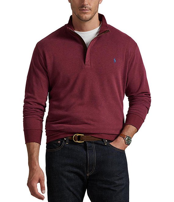 Polo Ralph Lauren Mens Big & Tall Long Sleeve Jersey Quarter-Zip Pullo Polo hotsell XLT