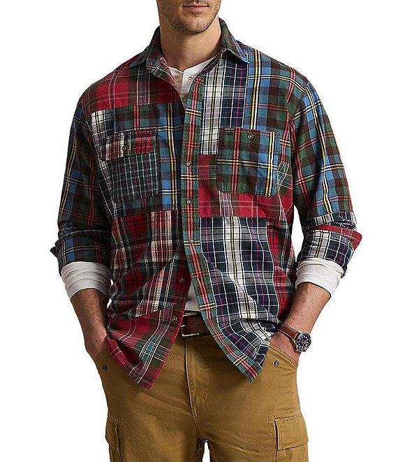 Polo Ralph Lauren Big & Tall Patchwork Plaid Oxford Workshirt