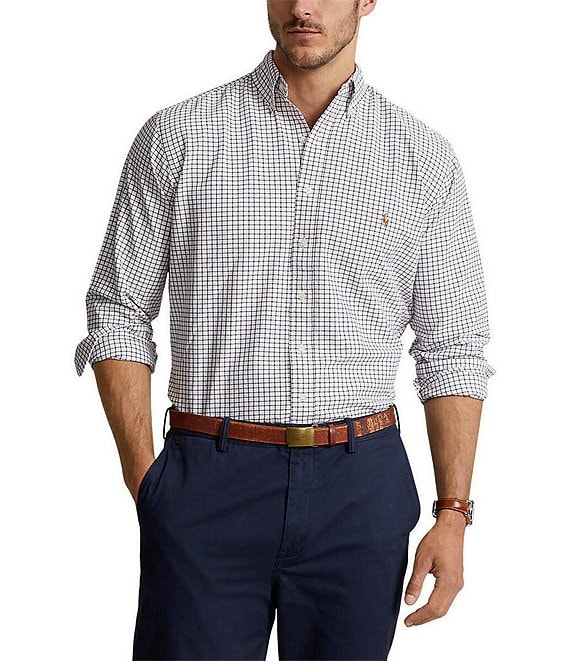 Polo Ralph Lauren Big & Tall Plaid Oxford Long Sleeve Woven Shirt