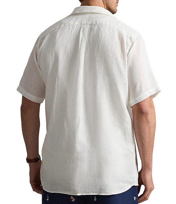 Polo Ralph Lauren Big & Tall Solid Linen Short Sleeve Woven Shirt