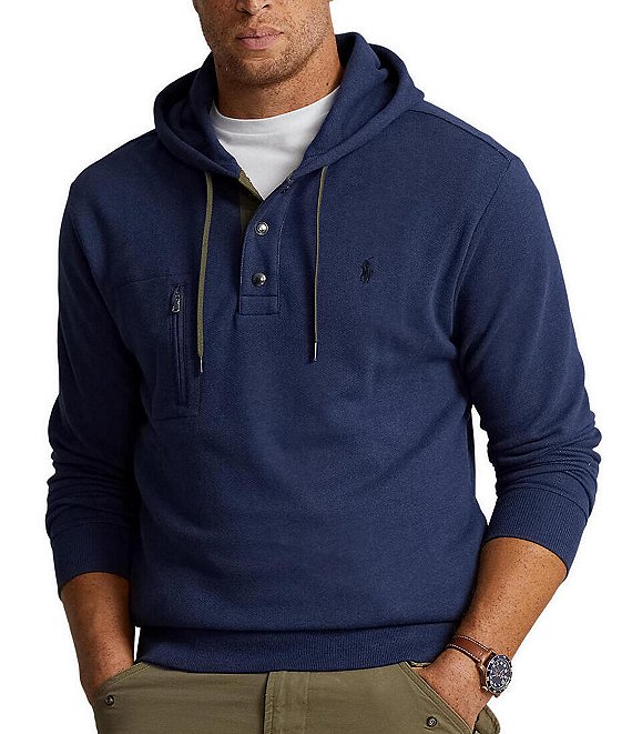Color:Spring Navy Heather - Image 1 - Big & Tall Terry Hoodie