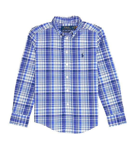 Oxideren Augment Retoucheren Polo Ralph Lauren Big Boys 8-20 Long-Sleeve Plaid Poplin Button Down Shirt  | Dillard's