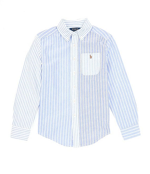 Polo Ralph Lauren Big Boys 8-20 Long-Sleeve Striped/Color Block Oxford Fun Button Down Shirt