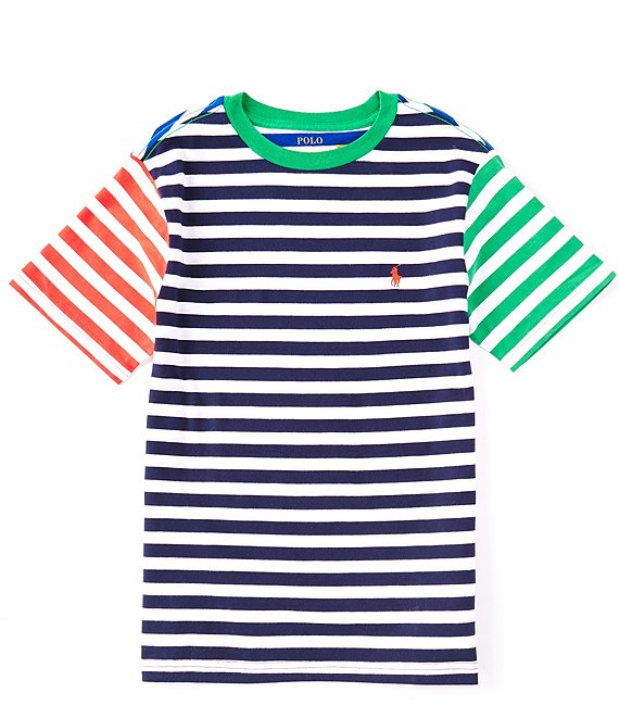 Polo Ralph Lauren Big Boys 8-20 Short Sleeve Color Block Striped Jersey  T-Shirt