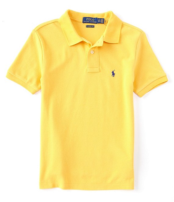 Color:Gold Bugle - Image 1 - Big Boys 8-20 Short-Sleeve Mesh Polo Shirt
