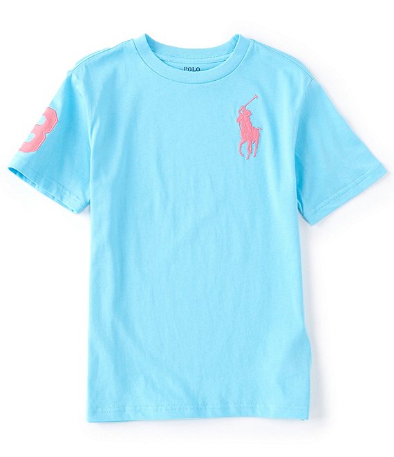 Color:Turquoise - Image 1 - Big Boys 8-20 Short-Sleeve Number Patch Big Pony Tee