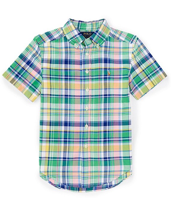 Polo Ralph Lauren Big Boys 8-20 Short Sleeve Plaid Oxford Shirt | Dillard's