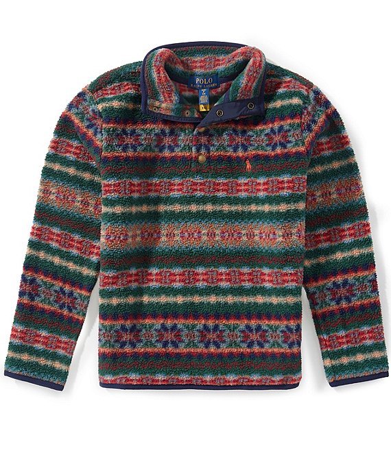 Polo Ralph Lauren Big Boys Long Sleeve Fair Isle Polar Fleece Jacket