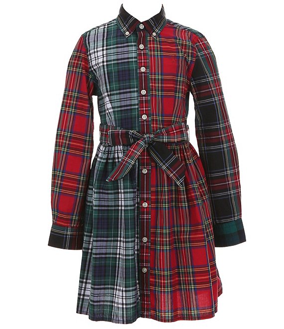 POLO RALPH LAUREN plaid checkered shirt hot dress maxi 0