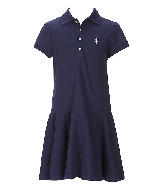 Short-Sleeve Mesh Dropwaist Polo Dress ...