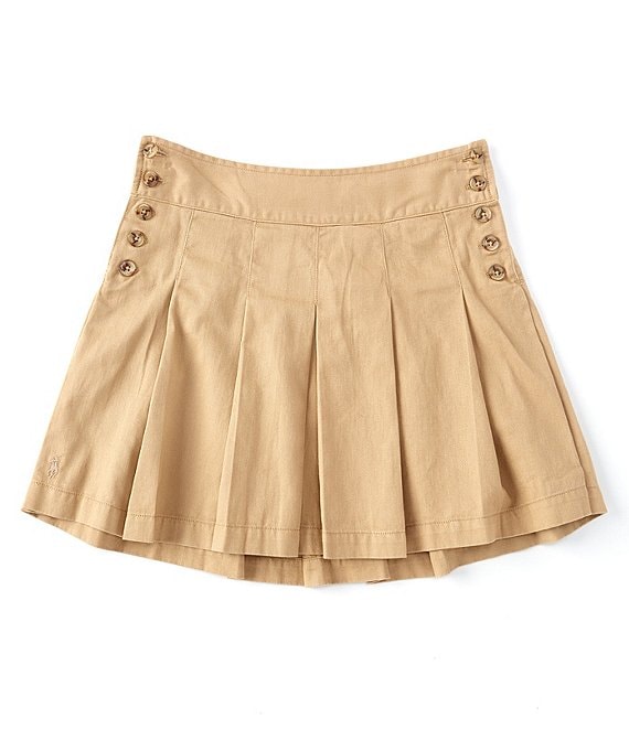 Polo Ralph Lauren Big Girls 7-16 Side Button Pleated Twill Skirt ...