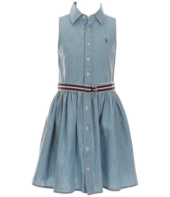 Polo Ralph Lauren Big Girls 7-16 Sleeveless Belted Chambray Shirtdress ...