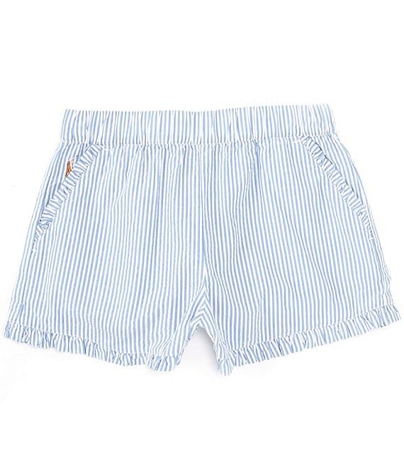 Polo Ralph Lauren Big Girls 7-16 Striped Ruffled Seersucker Shorts ...